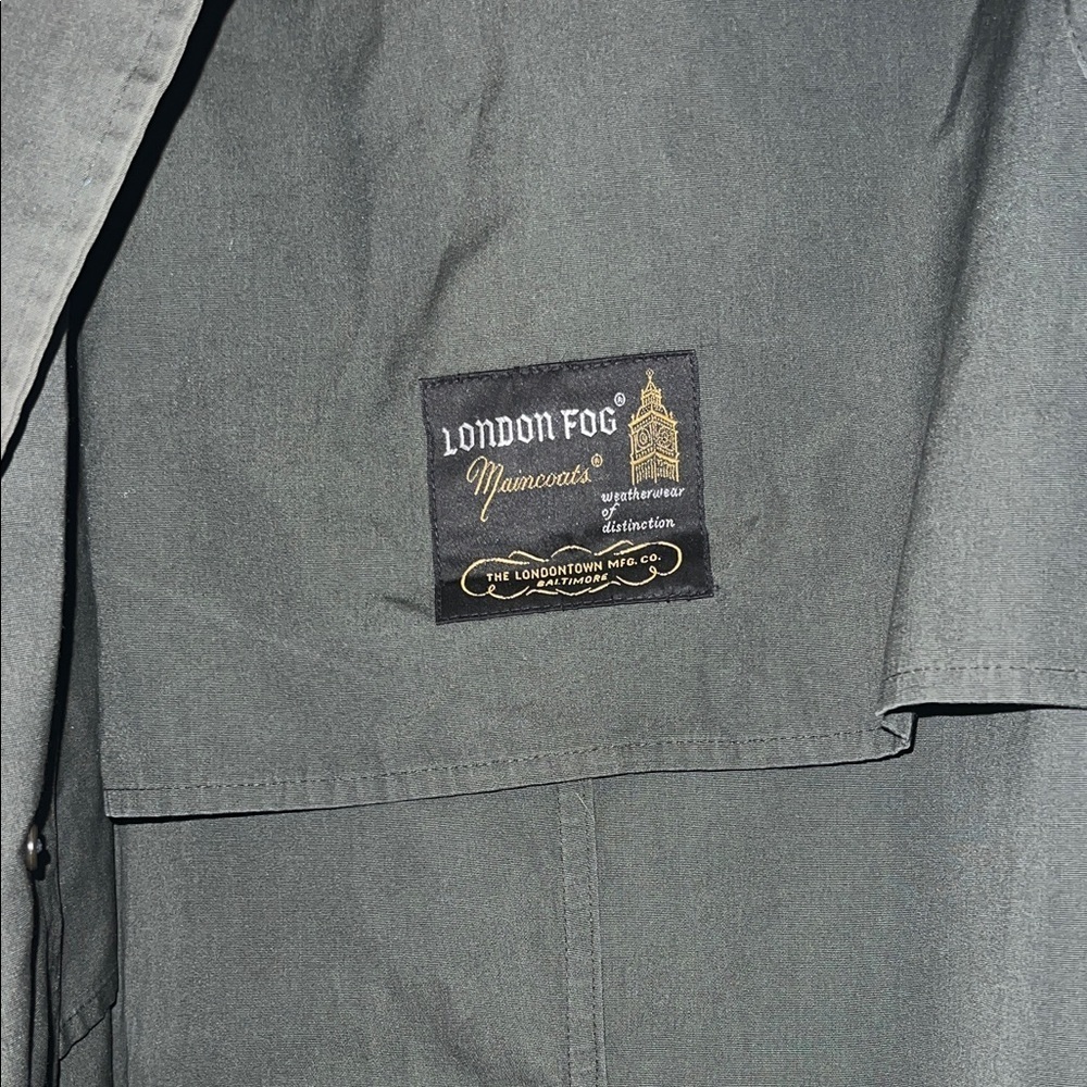 London Fog Men's Dark Green Trench Coat - Picture 3 of 9